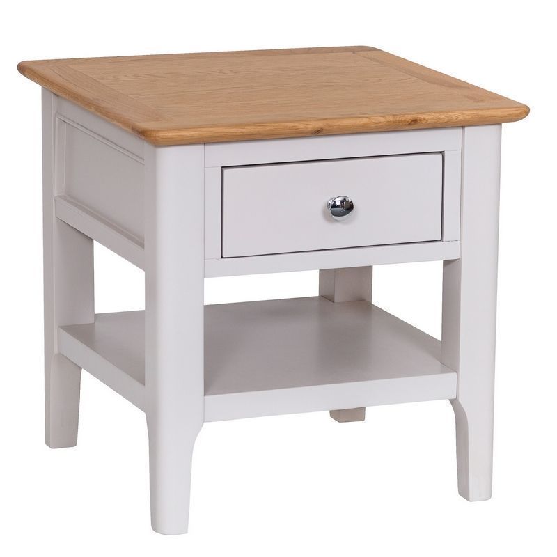 Necton Oak Dove Grey 1 Drawer Side Table